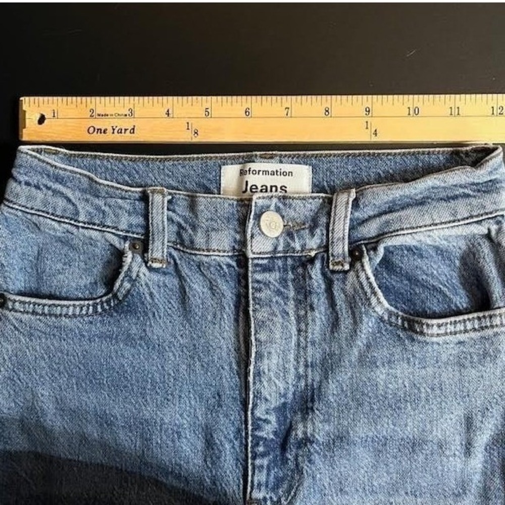 Reformation Jeans Palermo High Rise Skinny Light Wash Denim Size 24 - Picture 6 of 8